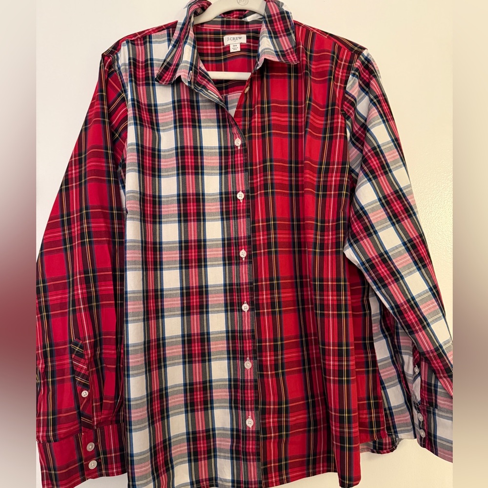 EUC J. Crew Mixed Tartan Shirt